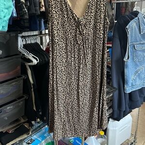 Old Navy Leopard Print V-Neck Sleeveless Mini Dress - Beige/Brown